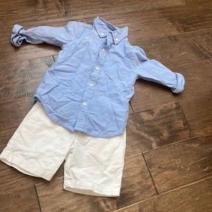 J&J button up and Ralph Lauren chink shorts